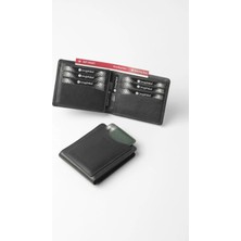 Cengiz Pakel Hakiki Deri Erkek Cüzdan - 27506 - Siyah/yeşil