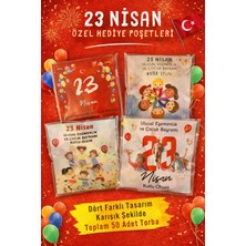 Colorpak 23 Nisan Özel Hediye Ikram Kesesi 50 Adet Kendinden Yapışkanlı Şeffaf Poşet 10X10 cm