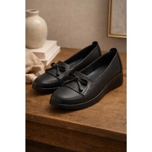 Ayakcity Iç Dış Hakiki Deri Tam Ortopedik Confort Sistem Anne Ayakkabısı - Siyah - 39