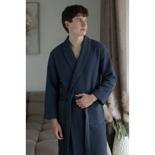 Green Black Afra Elite Serisi Erkek Pike Bornoz Lacivert, Oeko Tex Standard 100 Sertifikalı %100 Ege Pamuğu, Dokuma 250 GSM