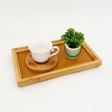 TeknoKapsül Bambu Dikdörgen Servis Tepsisi Küçük Boy Tepsi 25CM*15CM*2.6CM