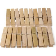 TeknoKapsül Bambu Çamaşır Mandalları, 40 Adet 6 cm Uzunluğunda, 1,2 cm Genişliğinde Çamaşır Mandalı, Kıyafet Asmak Için, Sürdürülebilir Ahşap Mandallar, Çamaşır Asmak, El Işi ve Dekorasyon Için