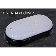 TeknoKapsül Banyo Tavan Lambası 20W Oval Balkon Tavan Lambası 6400K Beyaz LED Işık Teras Duvar Lambası (Siyah)