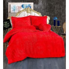 TeknoKapsül Özgüner Peluş Nevresim Takımı, Yumuşak Peluş Kumaş ve Konforlu Kışlık Yatak Odası Takımı – (Kırmızı)