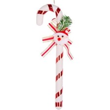 TeknoKapsül Yılbaşı Süsü Yılbaşı Dekorlu Baba Figürlü Kırmızı-Beyaz 8X29 Cm.