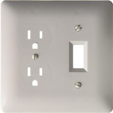 TeknoKapsül Taymac MW2400W Maske Serisi Metalik Olmayan Duvar Plakası, Bir Dubleks, Bir Togle, Iki Çete, Beyaz Dokulu