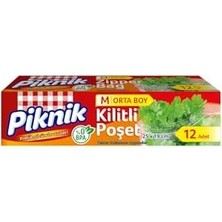 TeknoKapsül Piknik Orta Boy Kilitli Buzdolabı Poşeti 12LI