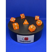 Major Hobi Dnd Frp 7’li Zar Seti – Şeffaf Turuncu  Dungeons & Dragons Masaüstü Rpg Oyun Zarı Seti