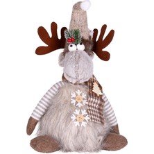 TeknoKapsül Yılbaşı Süsü Geyik Figürü Işıklı Gri 22X14X48 Cm.