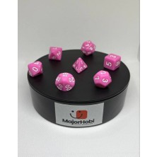 Major Hobi Dnd Frp 7’li Zar Seti – Pembe  Dungeons & Dragons Masaüstü Rpg Oyun Zarı Seti