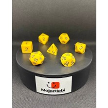 Major Hobi Dnd Frp 7’li Zar Seti – Sarı  Dungeons & Dragons Masaüstü Rpg Oyun Zarı Seti