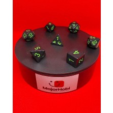 Major Hobi Dnd Frp 7’li Zar Seti – Siyah Yeşil  Dungeons & Dragons Masaüstü Rpg Oyun Zarı Seti