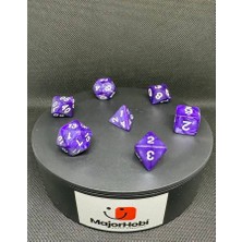 Major Hobi Dnd Frp 7’li Zar Seti – Sedefli Mor  Dungeons & Dragons Masaüstü Rpg Oyun Zarı Seti
