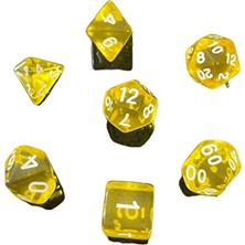 Major Hobi Dnd Frp Zar Seti 7li Set Dnd Zarı Dungeons And Dragons Masaüstü Oyun Zarı Şeffaf Sarı