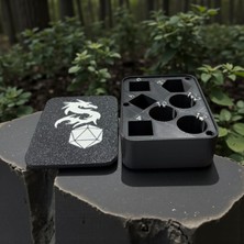 Major Hobi 3D Yazıcı Üretimi Dnd Zar Kutusu – Dungeons Dragons Dice Box Kapaklı Kutu