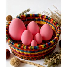 Major Hobi 3D Baskı Pembe Paskalya Yumurtası Seti 6 Farklı Boy Dekoratif Tasarım