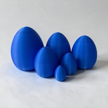 Major Hobi 3D Baskı Mavi Paskalya Yumurtası Seti 6 Boy Dekoratif Tasarım