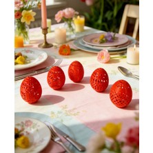 Major Hobi 3D Baskı 5’li Turuncu Paskalya Yumurtası Seti 6 cm Dekoratif Delikli Tasarım