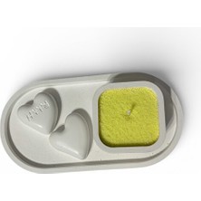 Major Hobi El Yapımı Taş Tozu Dekoratif Mumluk Seti  Limon Kokulu Sarı Inci Tozu Mum & 4 Fitil