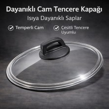 Arcak2 Karaca Kulp + 20 cm Tencere Sahan Tava Cam Kapağı