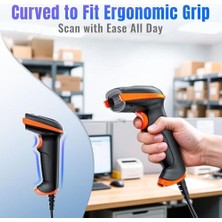 TeknoKapsül Tera D5100Y Barkod Okuyucu - USB Kablolu, 1d ve 2d Qr Kod Okuma, Tak ve Çalıştır, Ergonomik Tasarım, Anti-Şok Silikon, IP54 Toz ve Su Koruma, Çoklu Dil Destekli Barkod Tarayıcı
