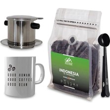 Vestron Outdoor Kahve Tanışma Seti Phin Filter Vietnam Kahve Demleme Filtresi ve Endonezya Java |ESPRESSO|250G