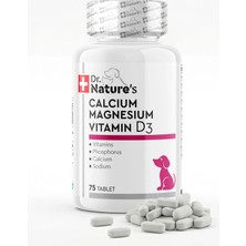 Dr. Nature's Köpek Kalsiyum Tablet 75 Tablet – Kemik ve Diş Gelişimi Destekleyici D3 & Magnezyum