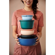 TeknoKapsül - Multi Bowl Cirqula Round - Kapaklı Saklama Kabı - Buzdolabı Için Hava Geçirmez Saklama Kutusu ve Mikrodalga Fırın Kabı Olarak Uygundur - 750 ml - Canlı Leylak