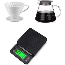 Kahve Demleme Tanışma Seti V60|SÜRAHI|KAHVE Tartısı|3lu Set