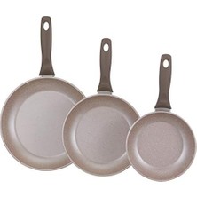 TeknoKapsül Vilma Ezme 18-22-26 cm Tava Seti Krem Renk