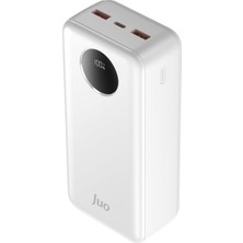 TeknoKapsül Juo 30000MAH 22.5W Dijital LED Ekranlı Taşınabilir Hızlı Şarj Cihazı Powerbank Beyaz