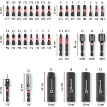 TeknoKapsül Orijinal M-Case 35-Parça Darbeye Dayanıklı Uç ve Lokma Seti (25 mm Uçlar, 50 mm Uçlar, Altıgen Lokmalar, Uzun Lokmalar, Lokma Adaptörü, 60 mm Uç Tutucu, Saklama Kutusu Dahil) - 49109230
