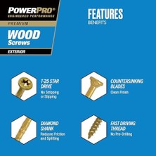 TeknoKapsül Die Grup 48610 Power Pro Dış All Purpose Vida, 9 x 2 – 1/2, 48610
