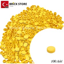 LEGO Yedek Parçalar: 100 Adet 1x1 Tile Round Yuvarlak Fayans Parçası, Sarı Renk (Yellow )