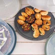 TeknoKapsül Geçmeli Kilitli, Kapaklı ve Kulplu Yaş Pasta, Kek Taşıyıcı, Mutfak Saklama Için Yuvarlak, Bpa Içermeyen Kek Fanusu, Börek, Çörek Saklama Kabı,, Turta Taşıma Kutusu (1, Krem, 12×28)