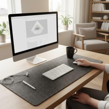 TeknoKapsül Keçe Bilgisayar Mouse Pedi 100X44 cm Renk Çalışma Masası Düzenleyici 3 mm Kalınlık Masa Üstü Düzenleyici Mat