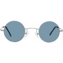 Sanches Vintage Yuvarlak Polarize Güneş Gözlüğü Gümüş Çerçeve Mav