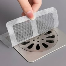 TeknoKapsül 10 Adet Yapışkanlı Banyo ve Duş Gider Süzgeci – Tek Kullanımlık Saç Toplayıcı Filtre – Tıkanıklık ve Haşere Önleyici Hijyenik File Bant – Küvet ve Lavabo Için Pratik Çözüm