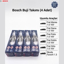Bosch Buji Takımı 4’lü Set – Fiat Marea Siena Palio Doblo Stilo 1.6 16V Uyumlu