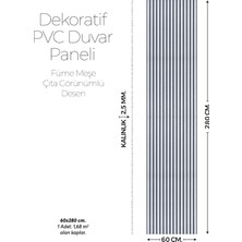 Brano 60X280 Lambiri Desen Duvar Kaplama Salon,Duvar,tv Ünitesi-Gri,Siyah
