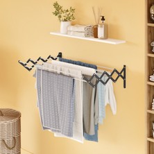 Ayz Akordiyon 100CM 7 Gözlü Duvara Monte Pratik Çamaşır Katlanabilir Kurturma Askısı Antrasit