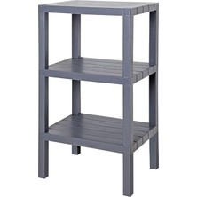 TeknoKapsül 3 Katlı Köşe Rafı | Banyo, Mutfak ve Kiler Için Yer Tasarruflu Organizer | Çok Amaçlı Plastik Raf | 3 Farklı Renk Seçeneği (38X29X74CM) (Gri)