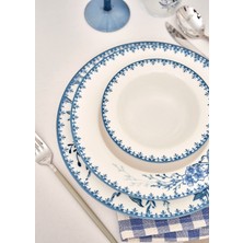 Bella Maison Bleu Blanc Porselen 24 Parça 6 Kişilik Yemek Takımı Mavi