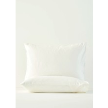 Supreme %100 Pamuk Saten 2'li Yastık Kılıfı Beyaz (50X70 Cm)