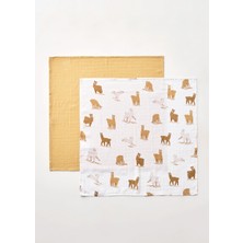 Bella Maison Alpaca Müslin Örtü Seti 2'li Bej (64X64 Cm)