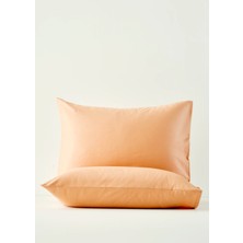 Bella Maison %100 Pamuk Saten 2'li Yastık Kılıfı Somon (50X70 Cm)