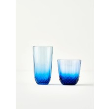 Bella Maison Colore 12'li Mavi Kesme Bardak Seti Cam Malzeme Şık Sunum