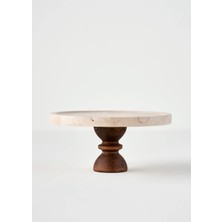 Bella Maison Ephesus 25 cm Doğal Traverten Kek Standı Naturel Renk 1 Adet