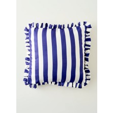 Bella Maison %100 Pamuk Line Fırfırlı Kırlent Kılıfı Mavi (43x43 cm)