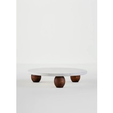 Bella Maison Olmo Mermer Sunum Standı Naturel 25 Cm Çapında Şık Tasarım